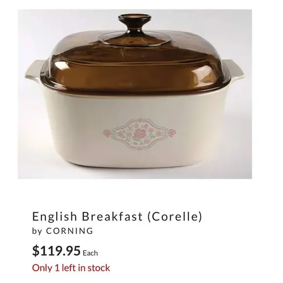 VTG English Breakfast Roses Corning Ware (Corelle) casserole dish - Picture 8 of 8